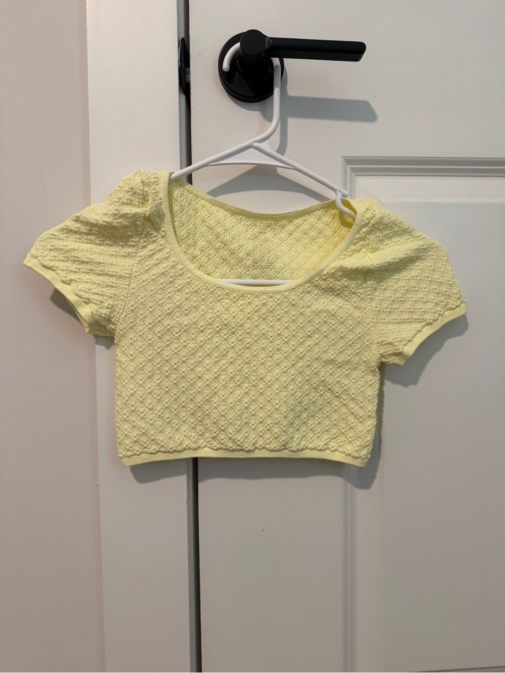 Free People Yellow Textured Cropped Women's Top